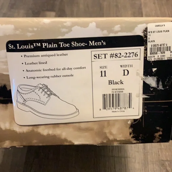 Genuine Leather Men’s Dress shoe Black Cabelas Sz 11 - Picture 8 of 8